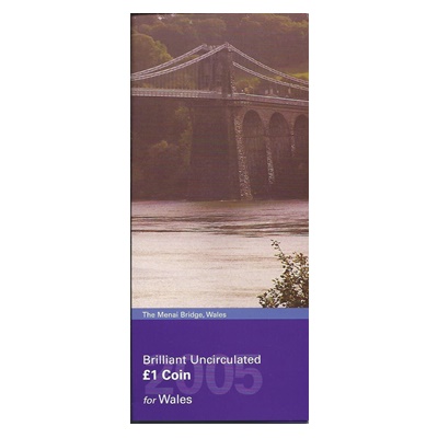 2005 BU £1 Coin for Wales - The Menai Bridge - Presentation Pack